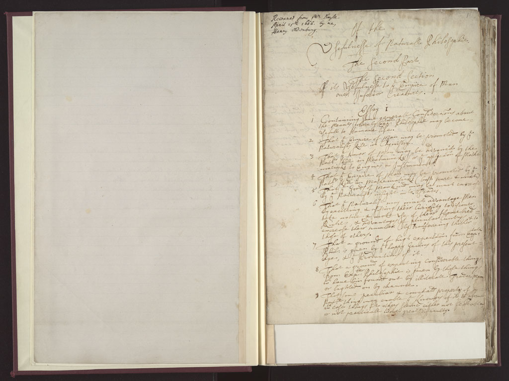 Boyle Papers Volume 8 Fol. 1r