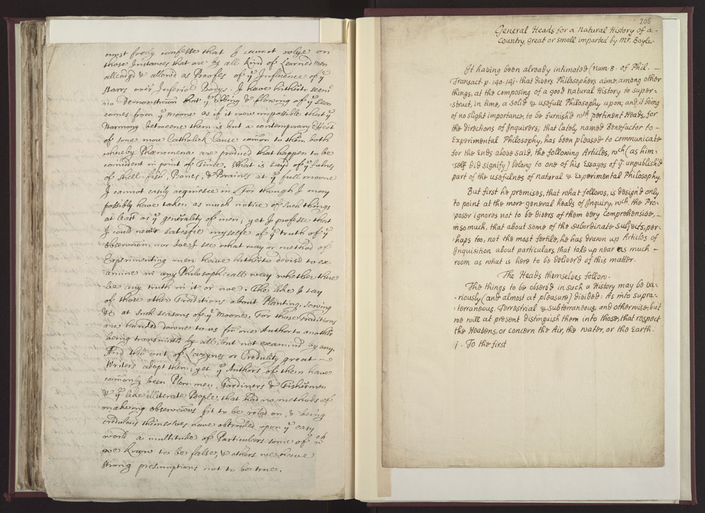 Boyle Papers Volume 8 Fol. 204v-205r