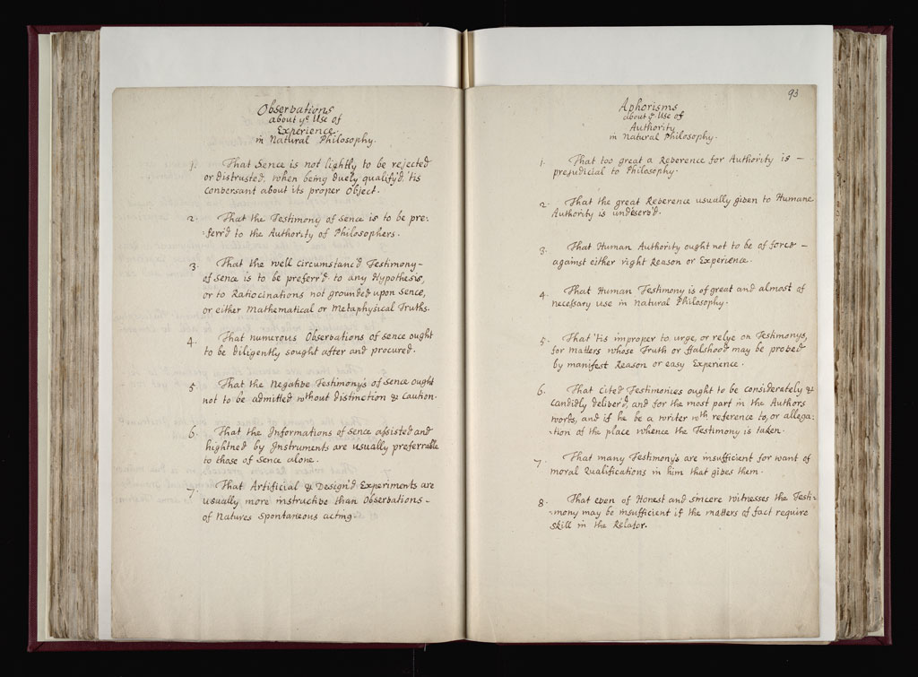 Boyle Papers Volume 9 Fol. 92v-93r