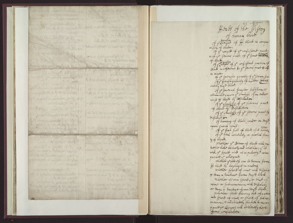 Boyle Papers Volume 18 Fol. 42v-43r