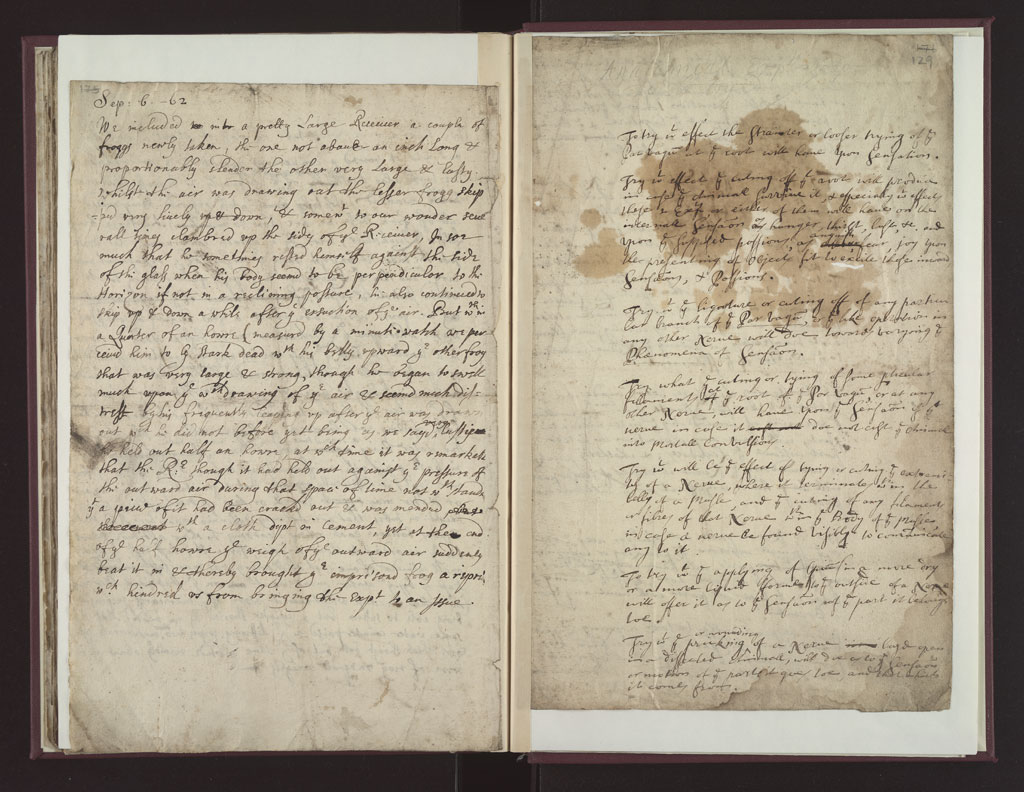 Boyle Papers Volume 18 Fol. 128v-129r