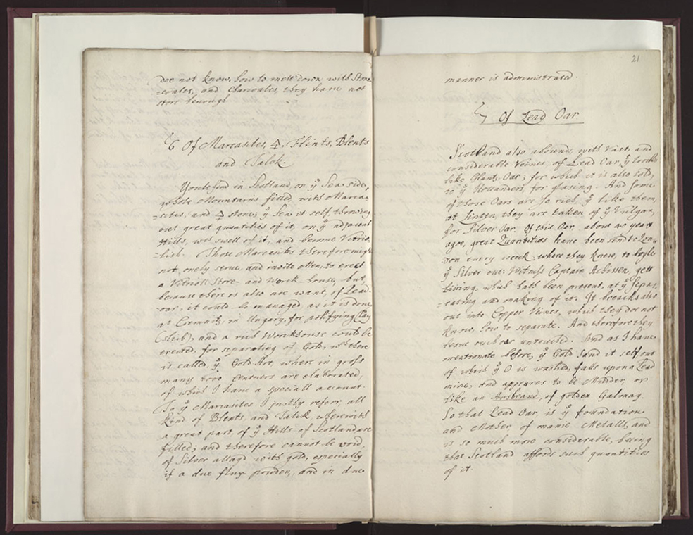 Boyle Papers Volume 26 Fol. 20v-21r