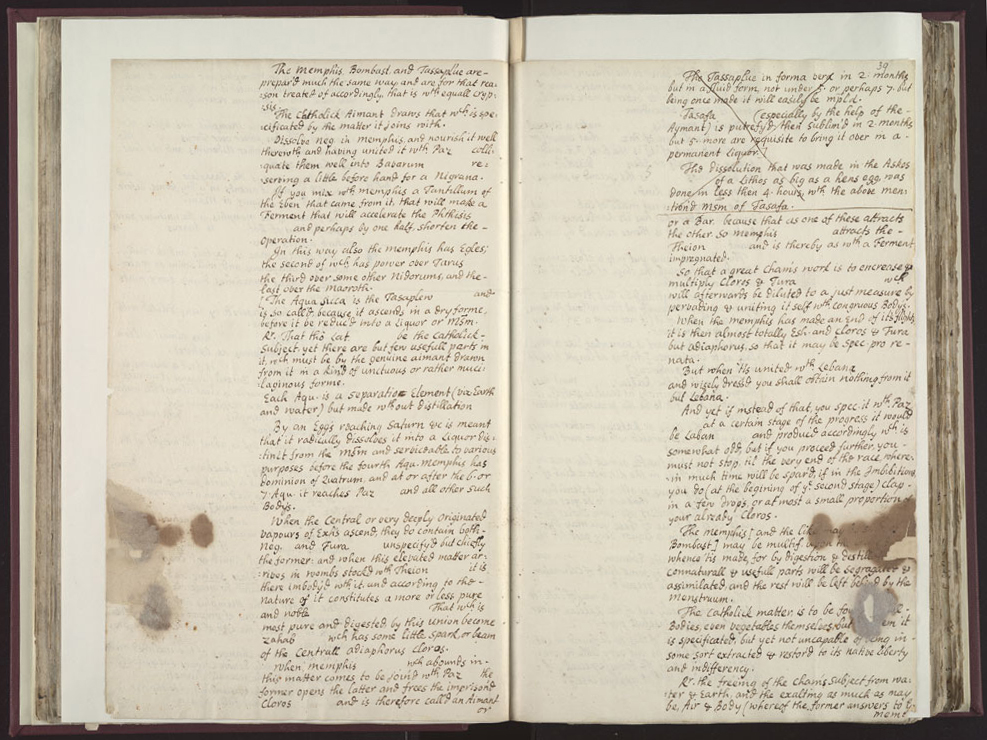 Boyle Papers Volume 26 Fol. 38v-39r