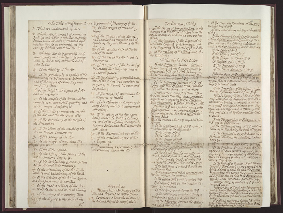 Boyle Papers Volume 26 Fol. 45v-46r