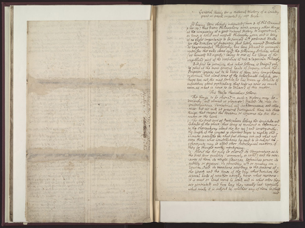 Boyle Papers Volume 26 Fol. 46v-47r