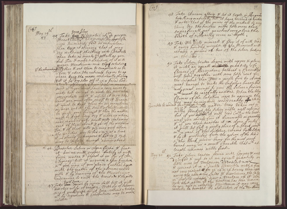 Boyle Papers Volume 26 Fol. 97v-98r