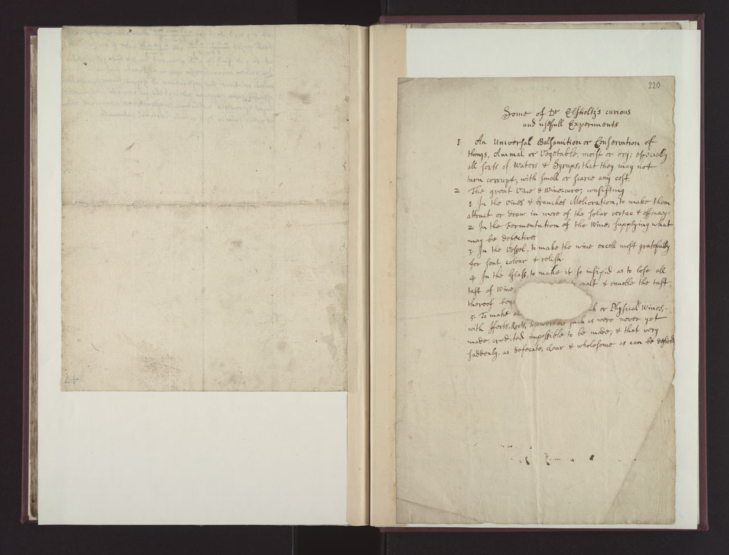 Boyle Papers Volume 26 Fol. 219v-220r