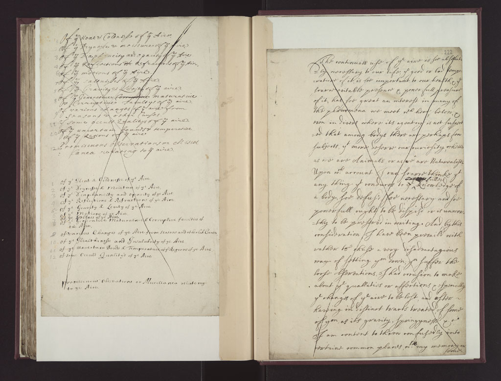 Boyle Papers Volume 26 Fol. 221v-222r