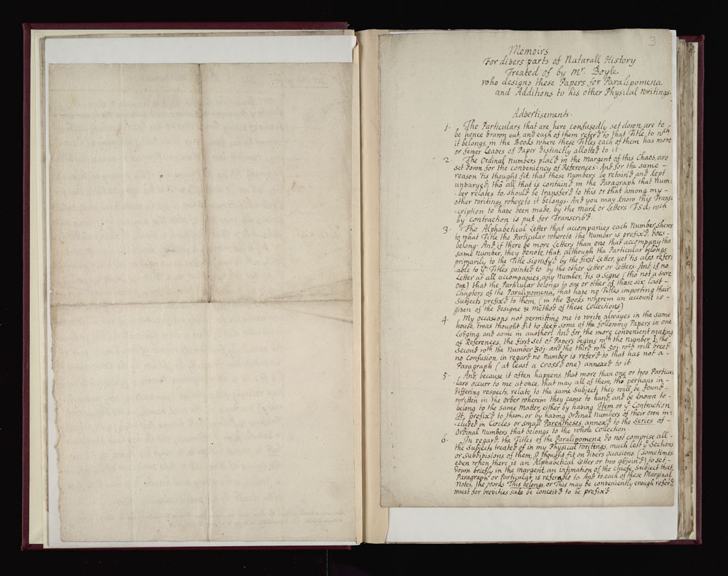 Boyle Papers Volume 36 Fol. 2v-3r