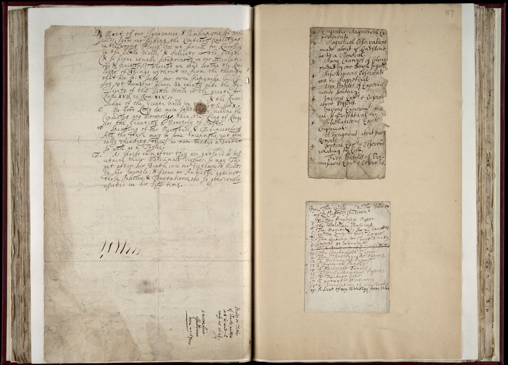 Boyle Papers Volume 36 Fol. 86v-87r