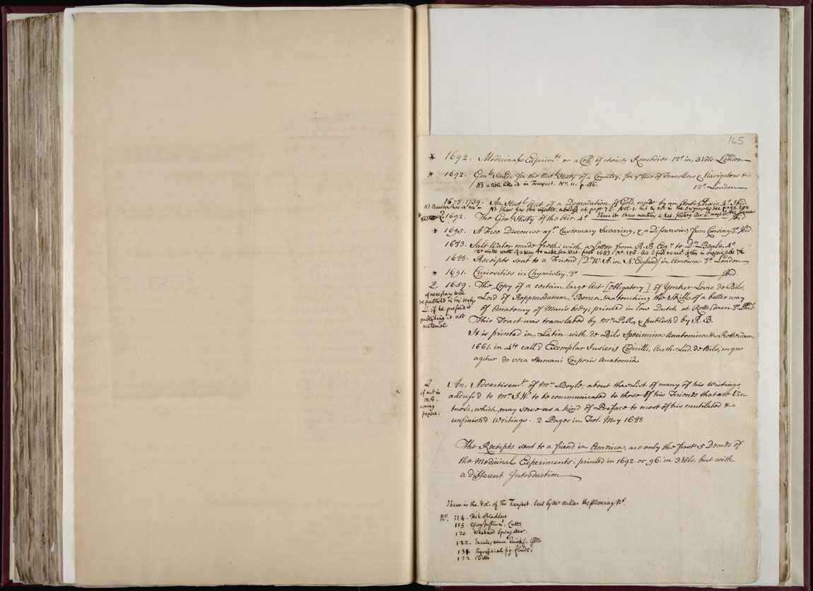 Boyle Papers Volume 36 Fol. 164v-165r